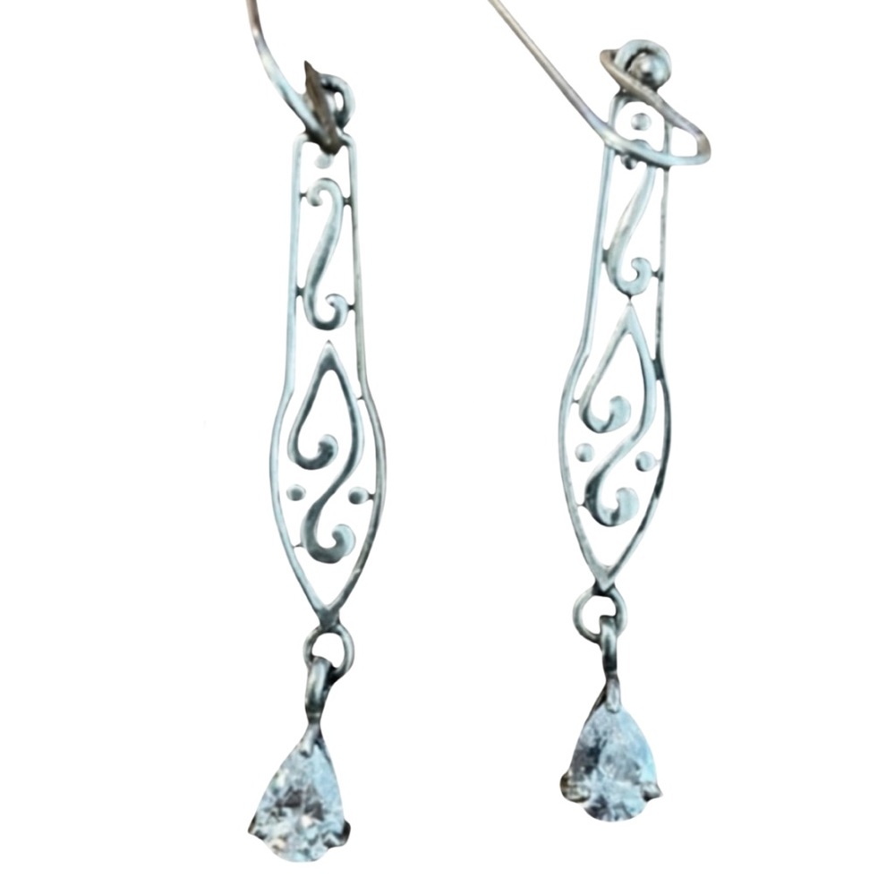 Silpada Sterling Silver & Cubic Zirconia Earrings RARE • LIKE NEW & NEVER WORN